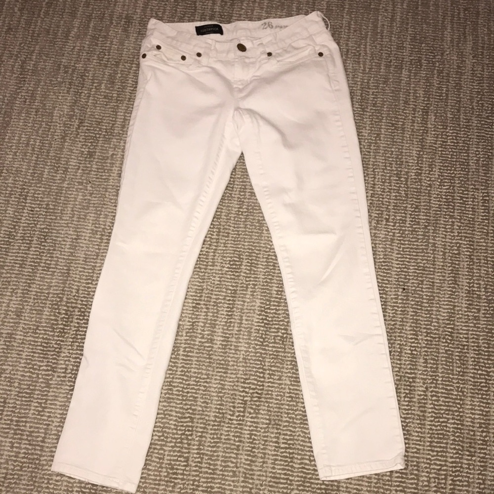 j crew white toothpick jeans